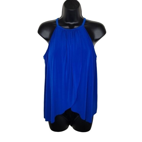 MAGICSUIT Nwot Aubrey Draped Halter One-Piece Swimsuit Cobalt 14 - Picture 3 of 11